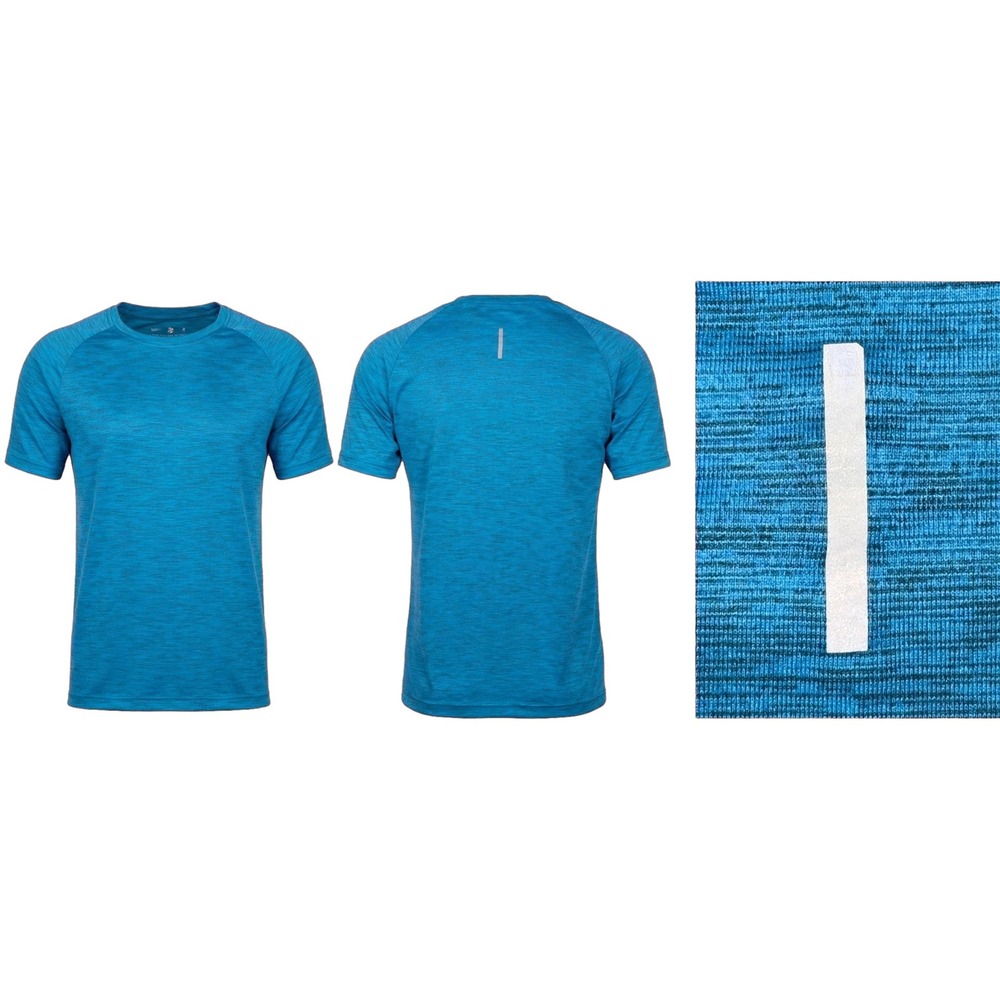 REI Co-op Unisex XL Blue Space Dye Active T-Shirt Short Sleeve Raglan Reflective
